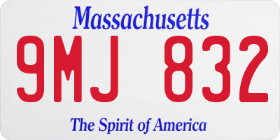 MA license plate 9MJ832