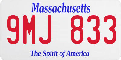 MA license plate 9MJ833