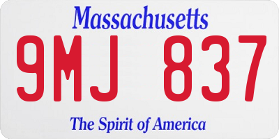 MA license plate 9MJ837