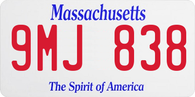 MA license plate 9MJ838