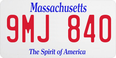 MA license plate 9MJ840