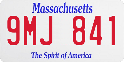 MA license plate 9MJ841