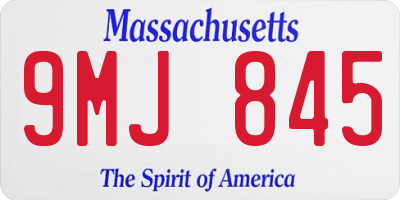 MA license plate 9MJ845