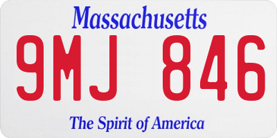 MA license plate 9MJ846