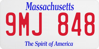 MA license plate 9MJ848