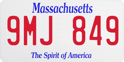 MA license plate 9MJ849