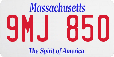 MA license plate 9MJ850