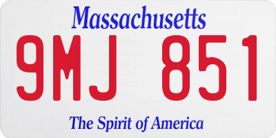 MA license plate 9MJ851