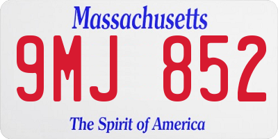 MA license plate 9MJ852