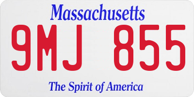 MA license plate 9MJ855