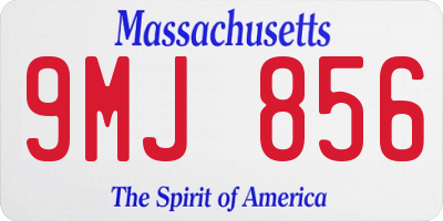 MA license plate 9MJ856