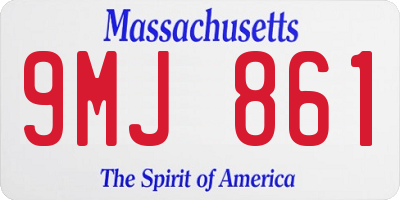 MA license plate 9MJ861