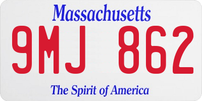 MA license plate 9MJ862