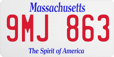 MA license plate 9MJ863