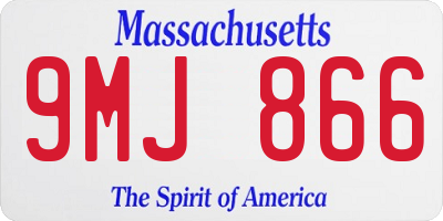 MA license plate 9MJ866