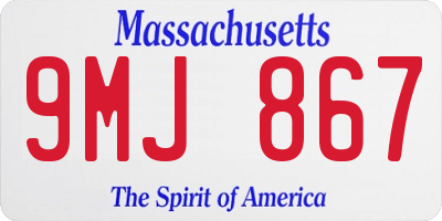 MA license plate 9MJ867