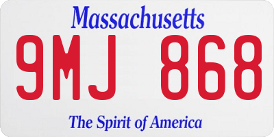 MA license plate 9MJ868