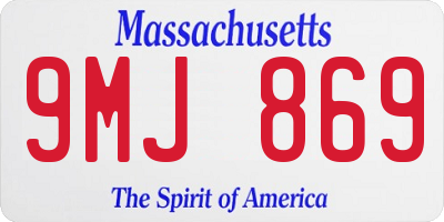 MA license plate 9MJ869