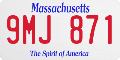 MA license plate 9MJ871
