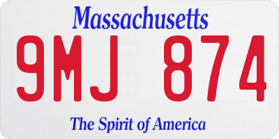 MA license plate 9MJ874