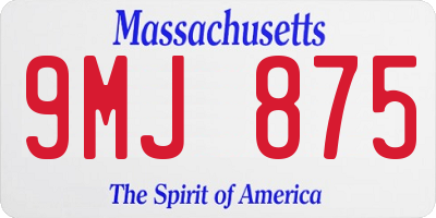 MA license plate 9MJ875