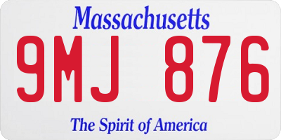 MA license plate 9MJ876