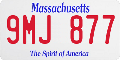 MA license plate 9MJ877