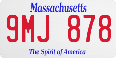 MA license plate 9MJ878