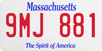 MA license plate 9MJ881