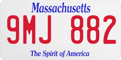 MA license plate 9MJ882