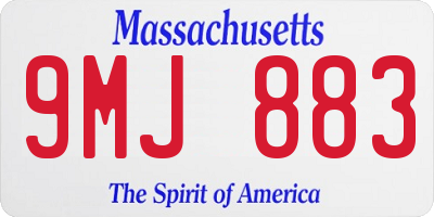 MA license plate 9MJ883