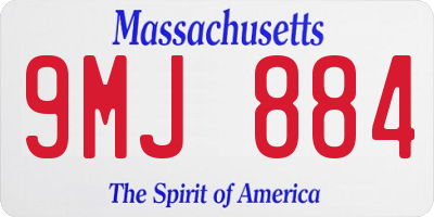 MA license plate 9MJ884