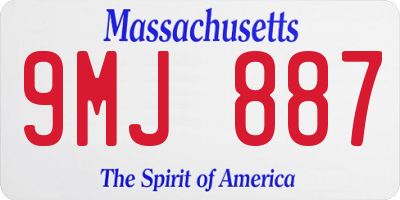 MA license plate 9MJ887