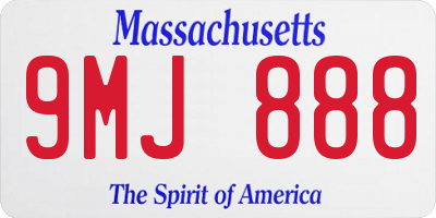 MA license plate 9MJ888