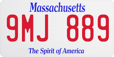MA license plate 9MJ889