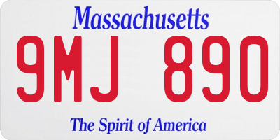 MA license plate 9MJ890