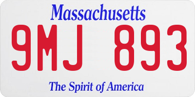 MA license plate 9MJ893