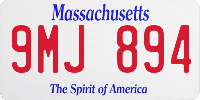 MA license plate 9MJ894