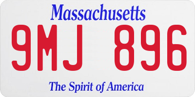 MA license plate 9MJ896