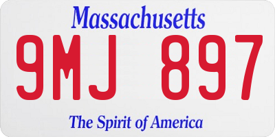 MA license plate 9MJ897