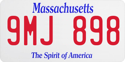 MA license plate 9MJ898