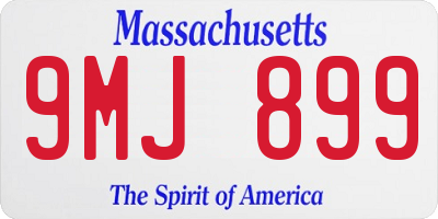 MA license plate 9MJ899