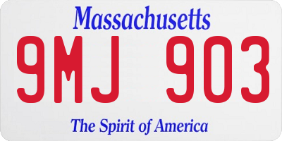 MA license plate 9MJ903