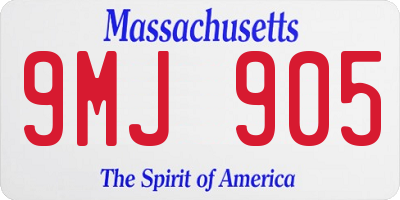 MA license plate 9MJ905