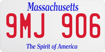 MA license plate 9MJ906