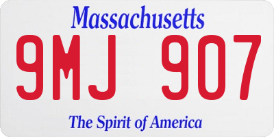 MA license plate 9MJ907