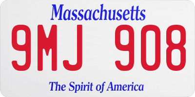 MA license plate 9MJ908