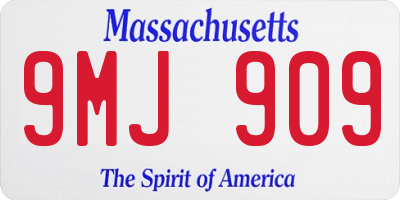 MA license plate 9MJ909
