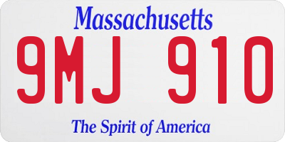 MA license plate 9MJ910