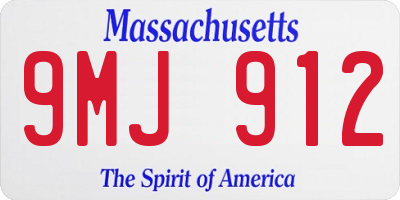 MA license plate 9MJ912
